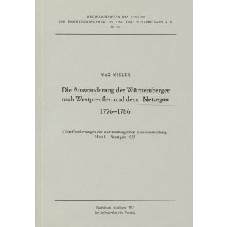 Auswanderung der Württemberger nach Westpreußen und dem Netzegau 1776-1786 (Download)