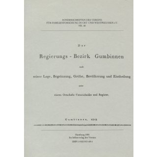 Topographie Regierungsbezirk Gumbinnen. 1818 (Download)