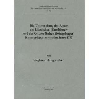 Untersuchung der &Auml;mter des Gumbinner und K&ouml;nigsberger Kammerdepartements 1777 (Download)