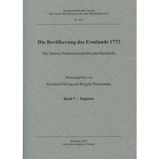 Bev&ouml;lkerung des Ermlands 1773. Band 3 (Download)