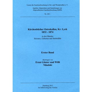 Kirchenbücher Ostrokollen Kr. Lyck 1832-1874. Band 1 - 3 (Download)