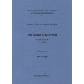 Die Kartei Quassowski - Buchstabe Ba-Be (Seiten 1-184)