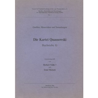 Die Kartei Quassowski - Buchstabe G