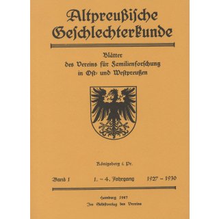 APG Sammelband 1 Jahrg&auml;nge 1 bis 4 (1927-1930) (Antiquariat)