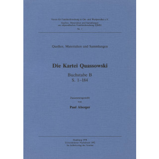 Die Kartei Quassowski - Buchstabe Ba-Be (Seiten 1-184) (Antiquariat)