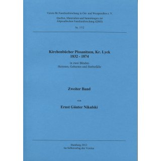 Kirchenb&uuml;cher Pissanitzen Kr. Lyck, 1832-1874, Band 2 Sterberegister, Register