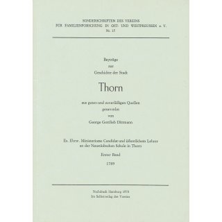 Beyträge zur Geschichte der Stadt Thorn. 1789 (Antiquariat)