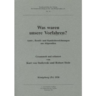 Amts-, Berufs- und Standesbezeichnungen aus Altpreußen. 1939. (Download)