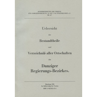 Topographie Regierungsbezirk Danzig. 1820 (Antiquariat)