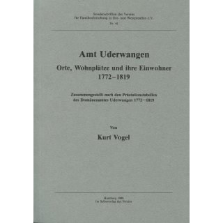 Amt Uderwangen. Orte, Wohnplätze und ihre Einwohner 1772-1819. (Antiquariat)