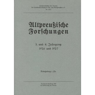 Altpreußische Forschungen. Band  2: 1926 und 1927 (Antiquariat)