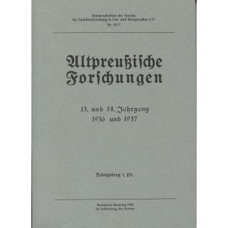 Altpreußische Forschungen. Band  7: 1936 und 1937 (Buch)