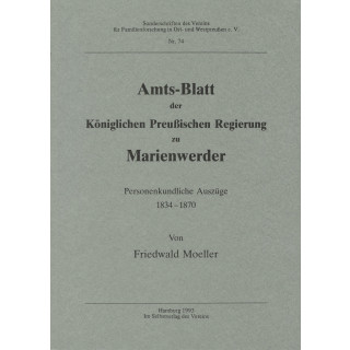 Amtsblatt der Königlichen Preußischen Regierung Marienwerder. Personenkundliche Auszüge 1834-1870 (Antiquariat)