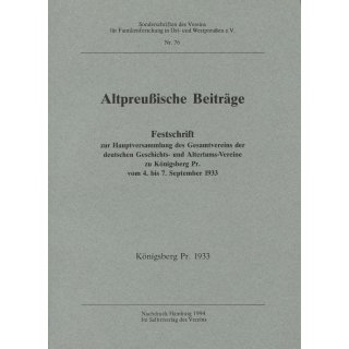 Festschrift Gesamtverein der deutschen Geschichts- und Altertums-Vereine zu Königsberg/Pr. (Antiquariat)