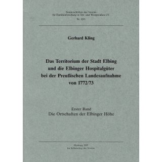 Preu&szlig;ische Landesaufnahme Elbing. 1772/73. Band 1 (Antiquariat)