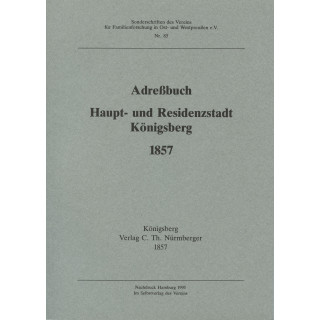 Adreßbuch Haupt- und Residenzstadt Königsberg 1857 (Antiquariat)