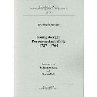 Königsberger Personenstandsfälle 1727-1764. (Antiquariat)