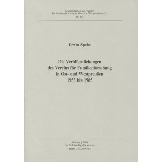 Veröffentlichungen des VFFOW 1953-1985
