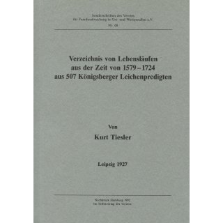 K&ouml;nigsberger Leichenpredigten: Lebensl&auml;ufe 1579-1724