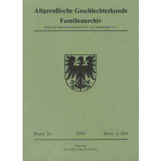 APG-Familienarchiv, Band 16 (1994) (Buch)