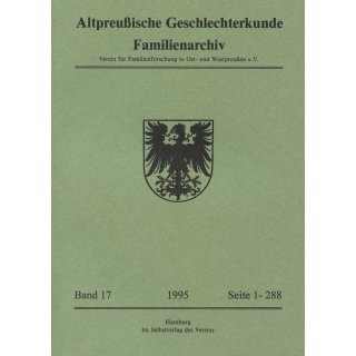 APG-Familienarchiv, Band 17 (1995) (Buch)