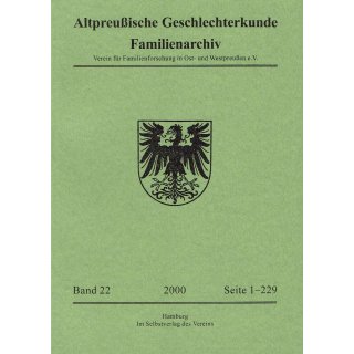 APG-Familienarchiv, Band 22 (2000) (Buch)
