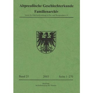 APG-Familienarchiv, Band 25 (2003) (Buch)