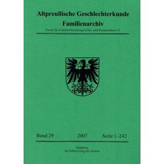 APG-Familienarchiv, Band 29 (2007) (Buch)