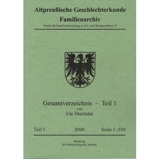 APG-Familienarchiv, Register 1-10 + Sonderband Epha (Buch)