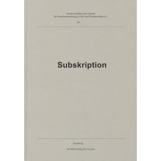Sonderschrift Subskription Ausgaben nicht im Mitgliedsbeitrag (Buch)