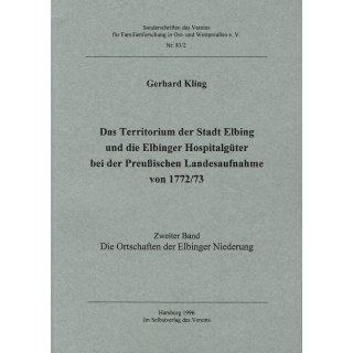 Preu&szlig;ische Landesaufnahme Elbing. 1772/73. Band 2 (Buch)