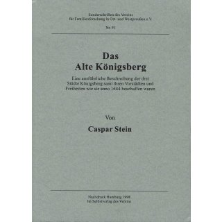 Das alte K&ouml;nigsberg 1644 (Buch)